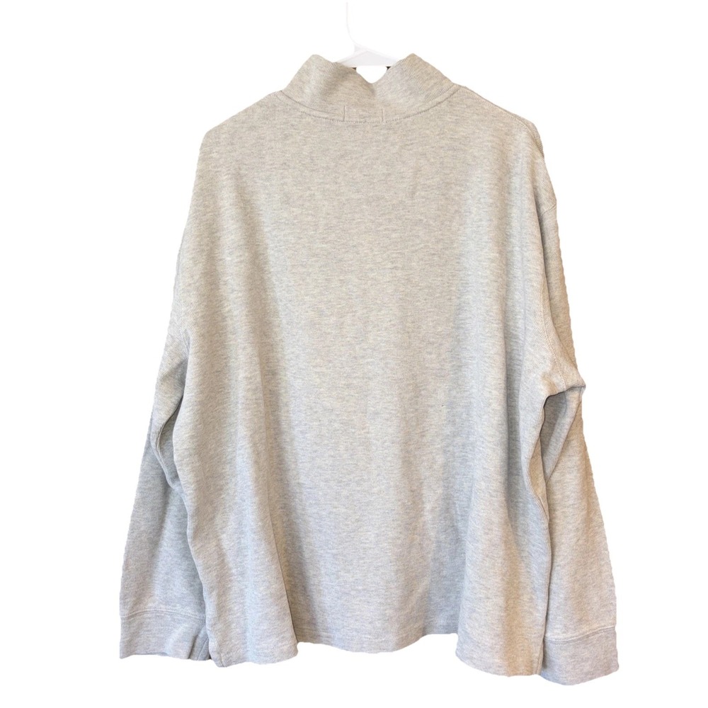 Men's‎ 2X Polo Ralph Lauren Estate Rib Pullover Gray 1/4 Zip Pony Logo - Picture 3 of 5